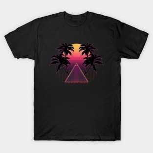 SYNTHWAVE SUN & PALMS #3 T-Shirt